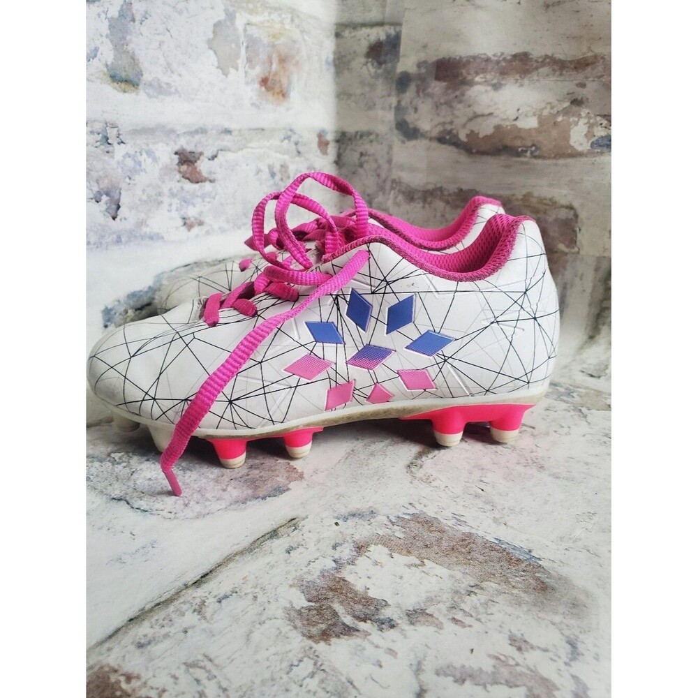 Rip-It Girls' Molded Soccer Cleats RIPSC-White/Pink Glo Size 12K